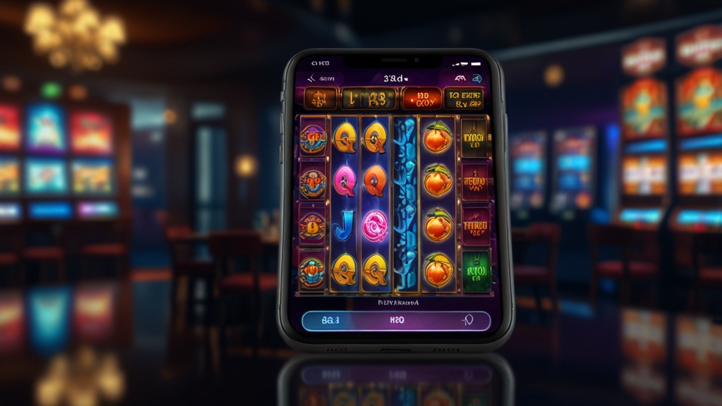 Smartphone mit Browseransicht und App-Symbol im Casino-Umfeld