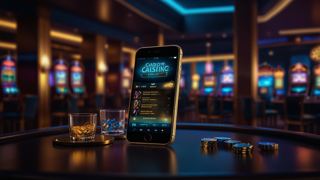 Smartphone mit Voraussetzungen und Versionshinweisen im Casino-Ambiente